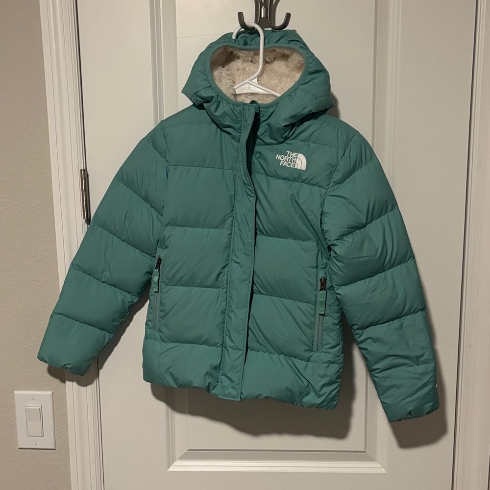 The North Face Teal Hooded Puffer Jacket